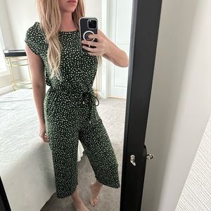 market spruce green polka dot jumpsuit